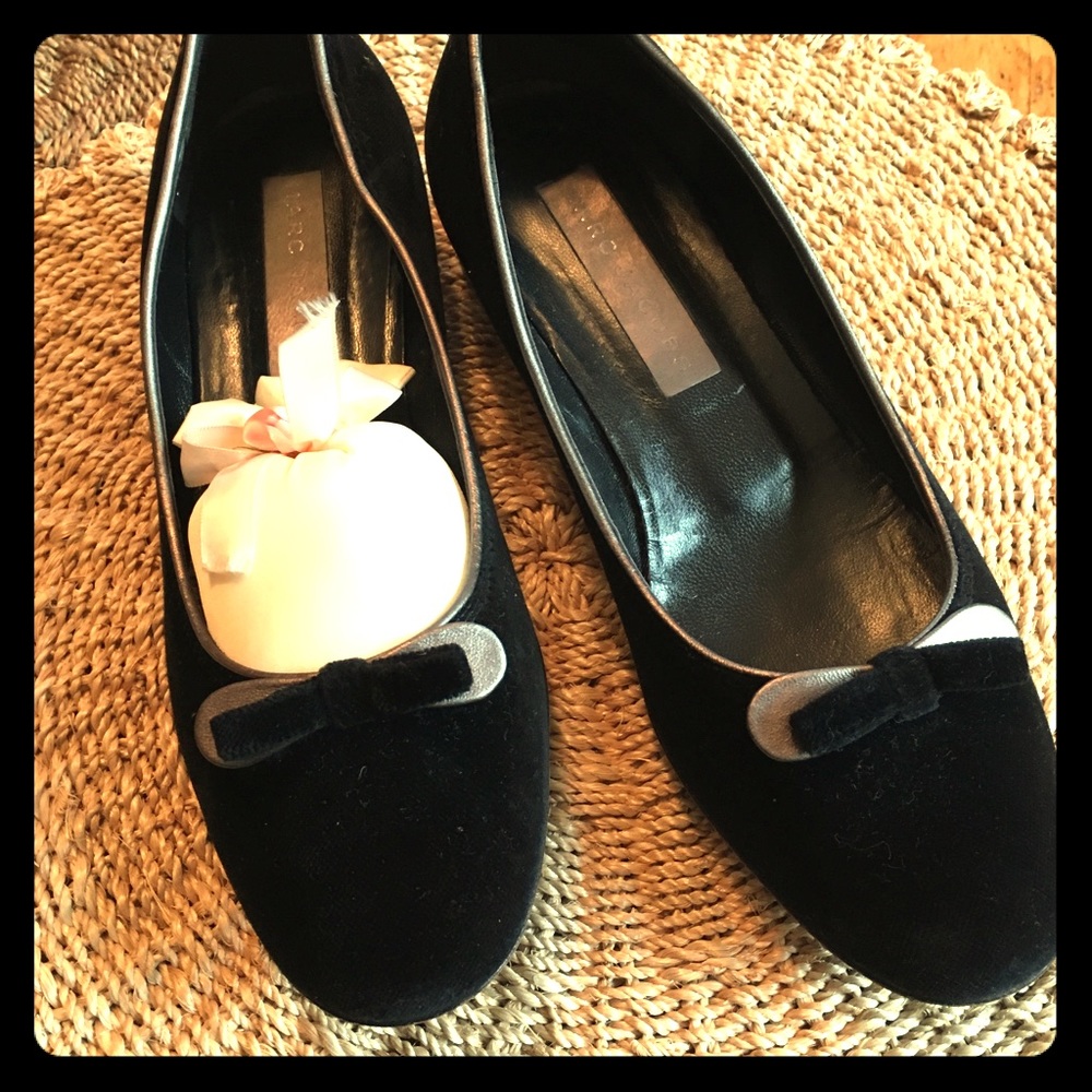 Marc Jacobs Black Velvet Flats.